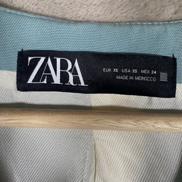 Zara Tailored Waistcoat Women’s XS Vest Top Button Up V Neck Minimalist Blue - Picture 4 of 9